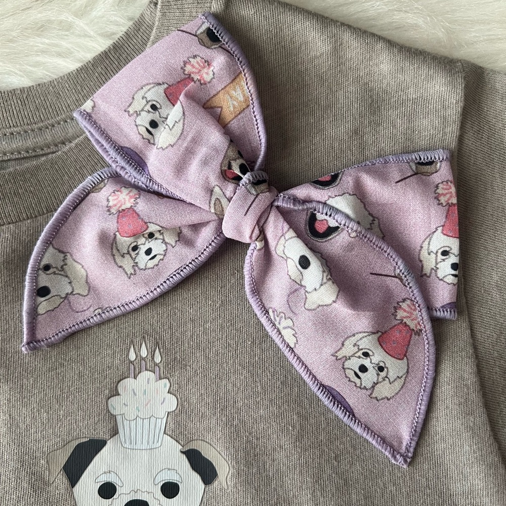 Nora Madison Designs Birthday Puppies Tee + Matching Bow